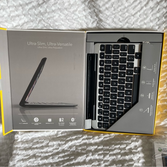 ZAGG Slim Book iPad Air 2 Bluetooth Keyboard Backlit Keys Detachable Case NEW - Picture 7 of 8